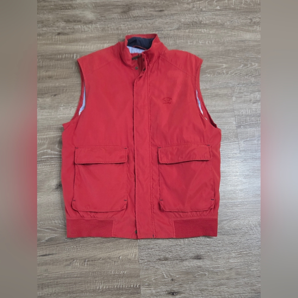 Paul and Shark Yachting Men's Red Full Zip Vest Size Small.